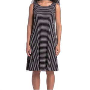 NWT Evri Kohl's Ribbed Tank Dress Black White Striped Basic Plus Size 2X